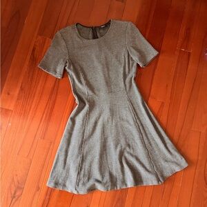 Theory Gray Textured Mini Dress